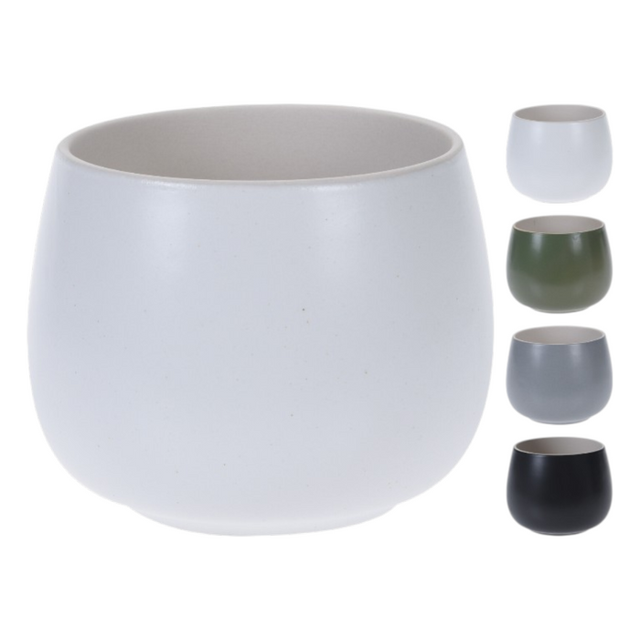 Ceramic flower pot round assrt.