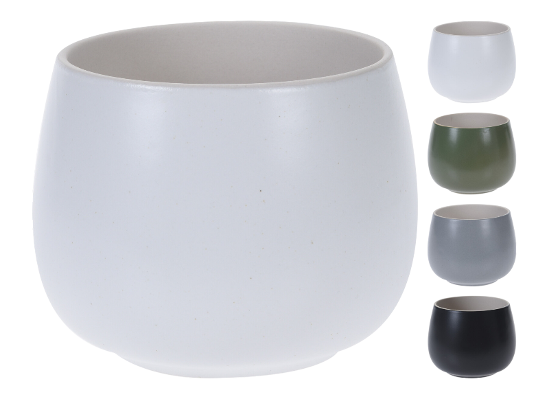 Ceramic flower pot round assrt.