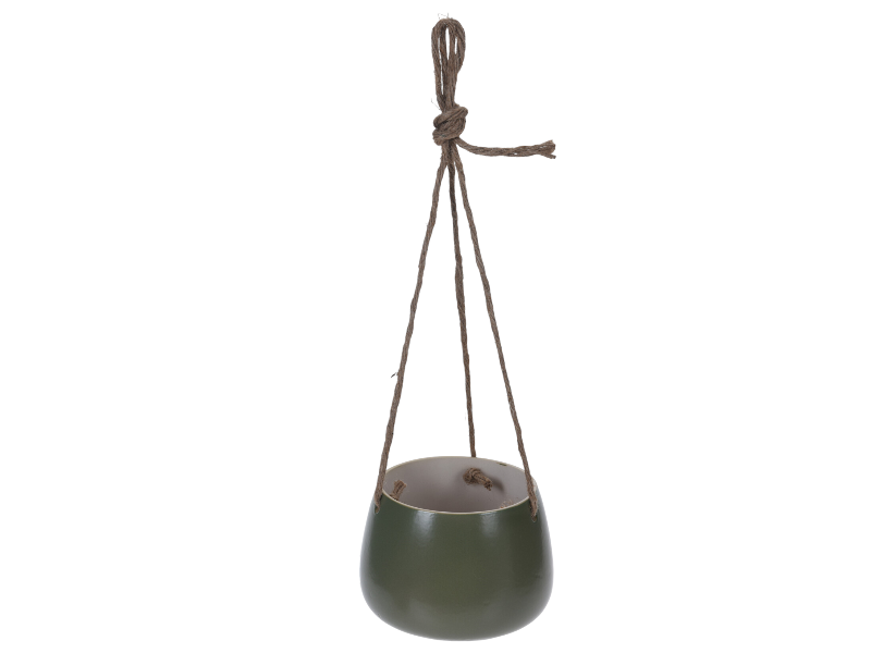 Reen flower pot ceramic w/ rope