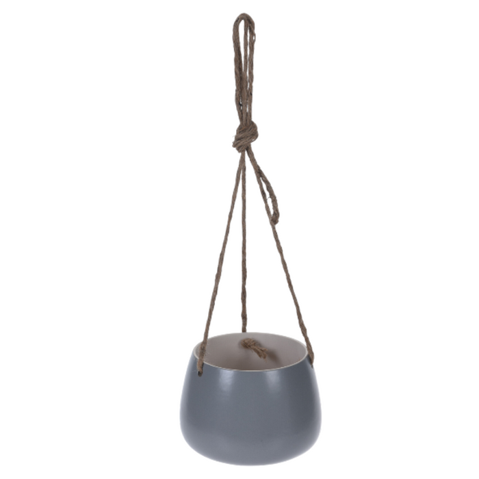 Reen flower pot ceramic w/ rope