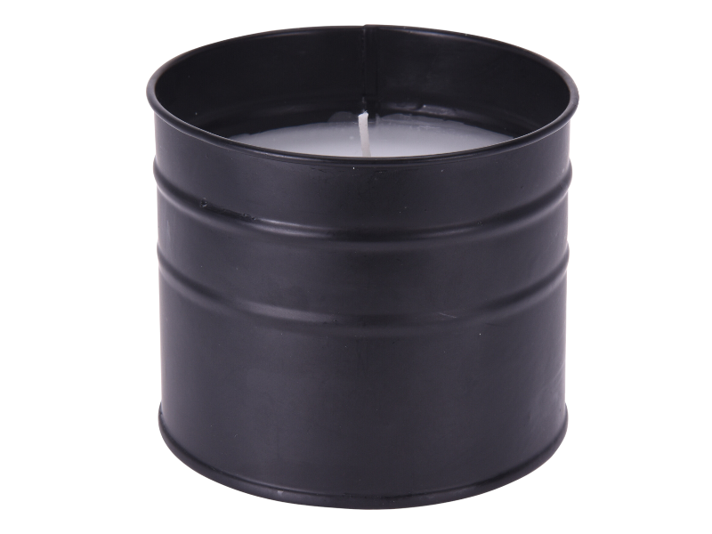 Citronella candle in zinc bucket