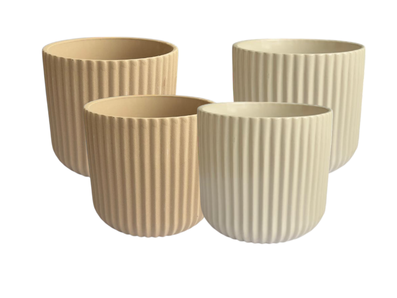 Glazed flowerpot ivory 12x12x10cm