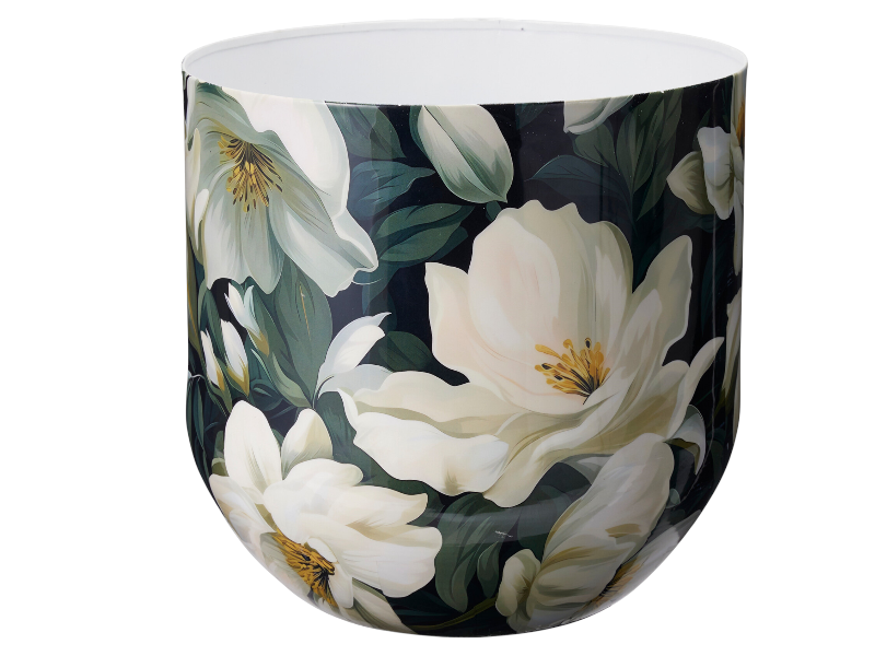 Vase flower print 26x26x25cm