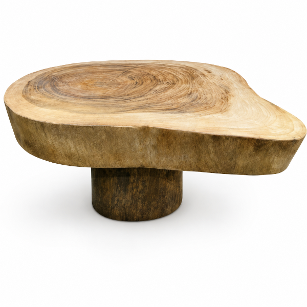Acacia coffee table in Log base D80-100