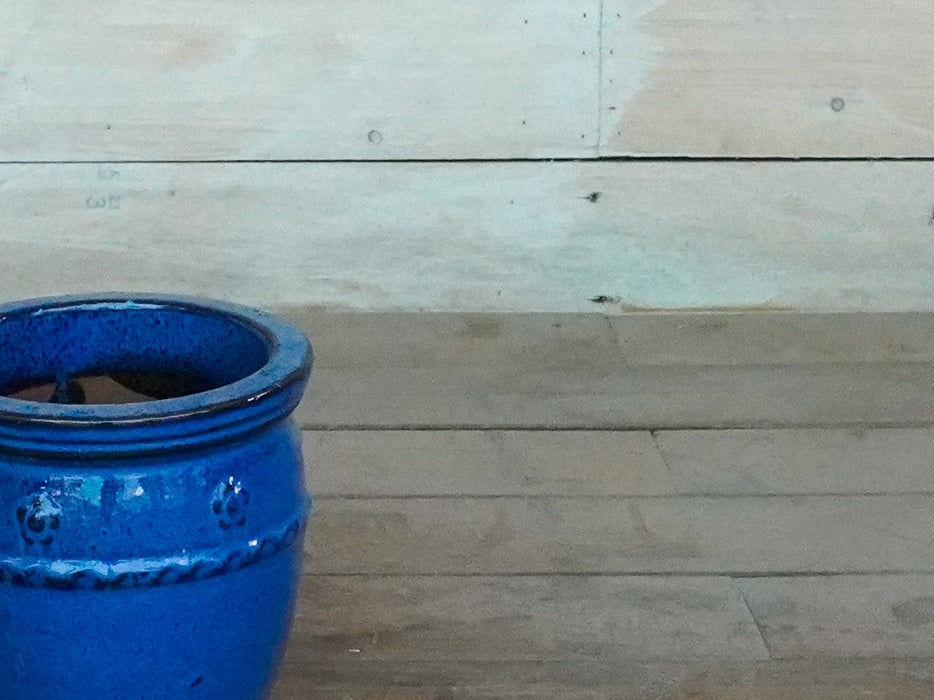 Rim Glazed Dark Blue Pot
