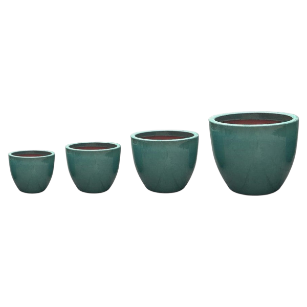 Tall Round Pot Green