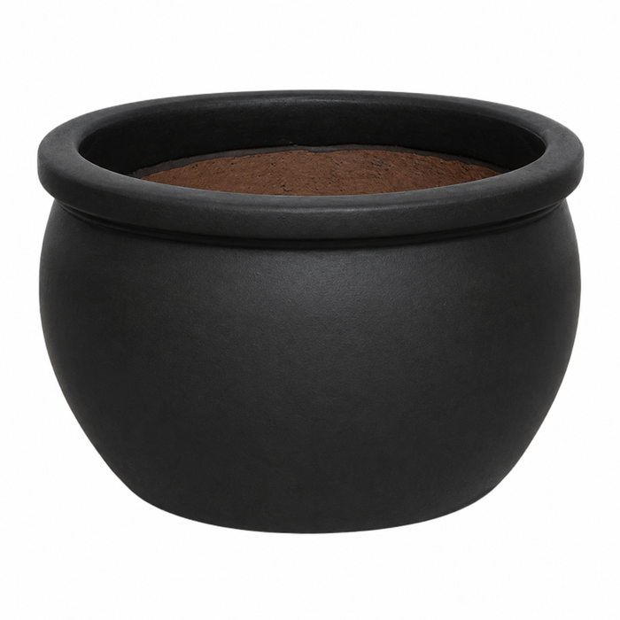 Glazed Shallow Round Rim Pot