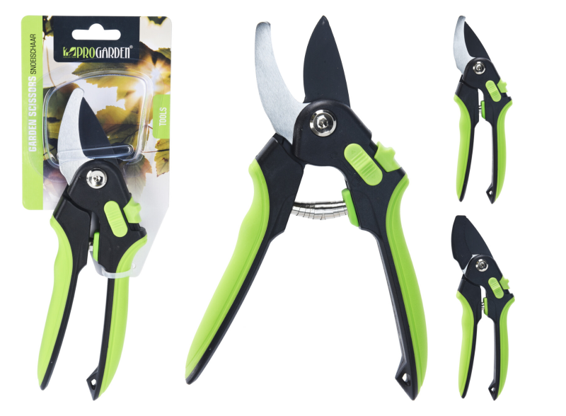 Garden scissors green handle assrt.