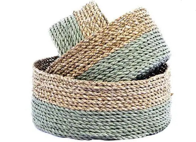 Reesa Round Basket - Green