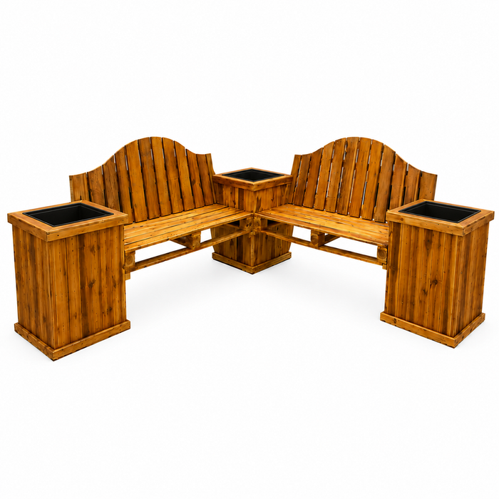 CRP Pallet wooden bench w/ planter