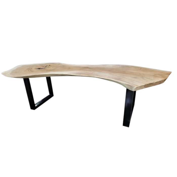 Acacia table with steel legs