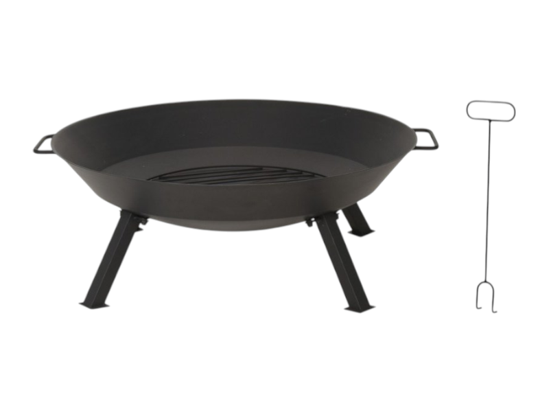 Fire bowl on 4legs black D76cm