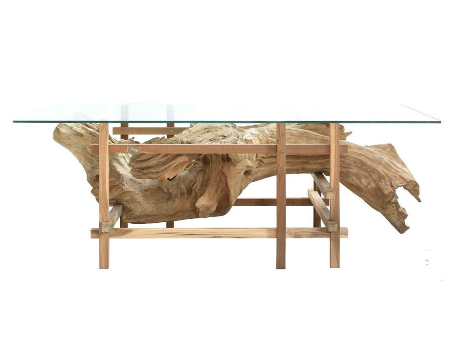 Fensunaga Coffee Table with Glass Top