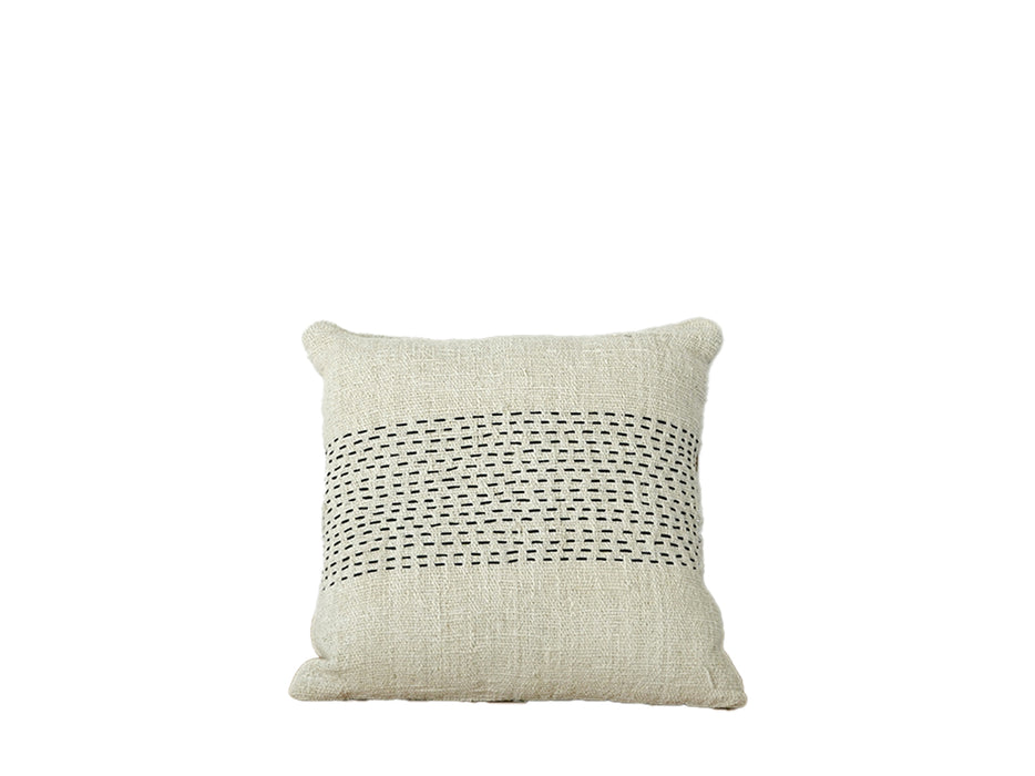 Kenur Stitch Cushion - White
