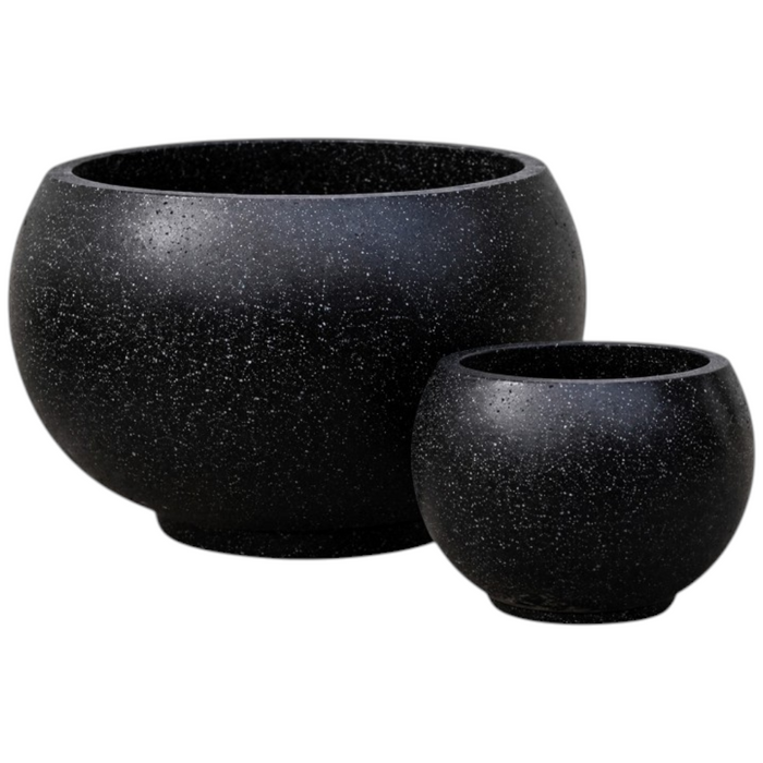 Terrazzo ball pot W39xH32 'BK