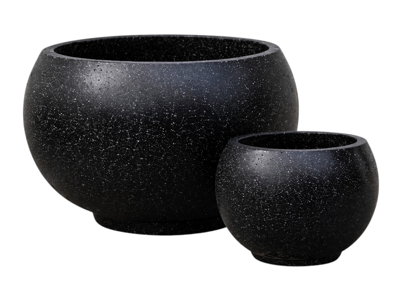 Terrazzo ball pot W39xH32 'BK