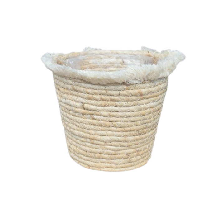 Basket straw hanging 19x16cm