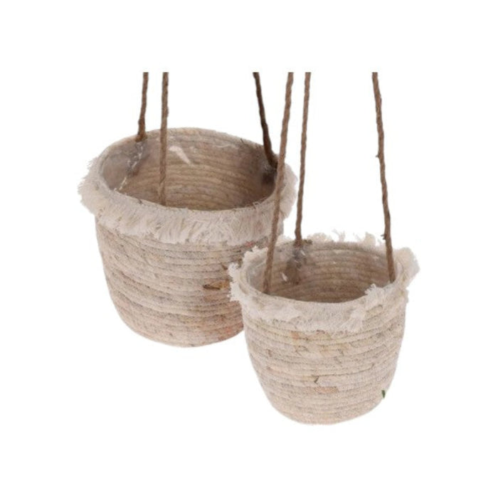 Basket straw hanging 19x16cm