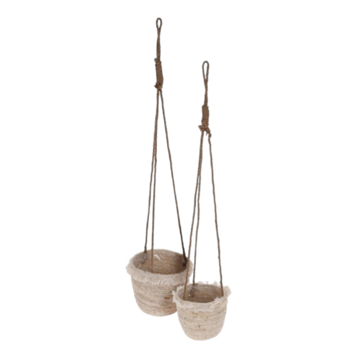 Basket straw hanging 19x16cm