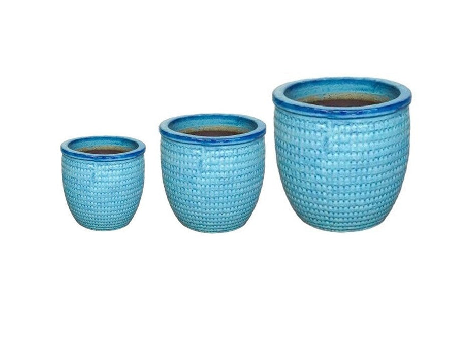 Rim Lined Glazed Pot