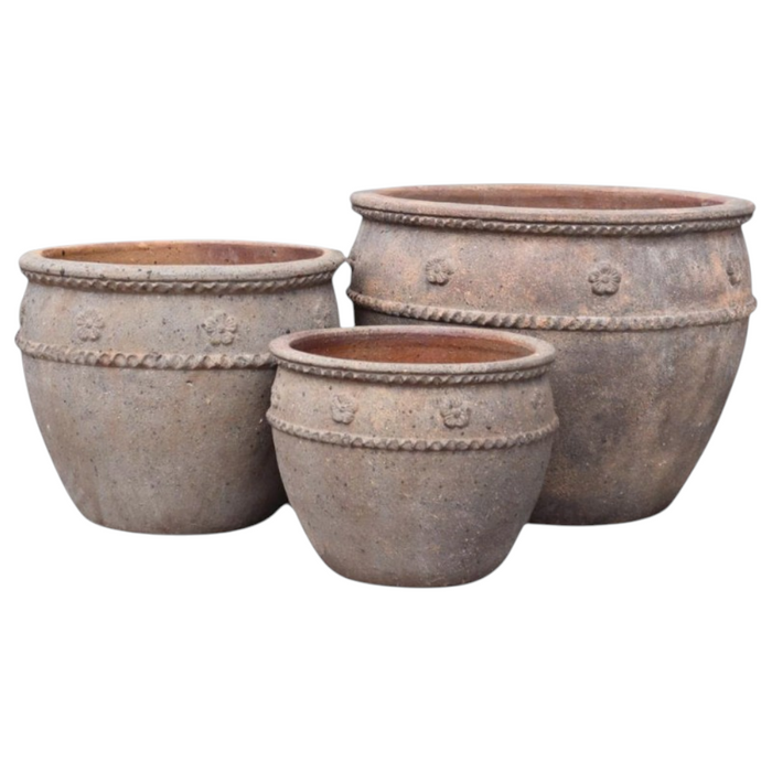 Riveted round pot 39x39x30