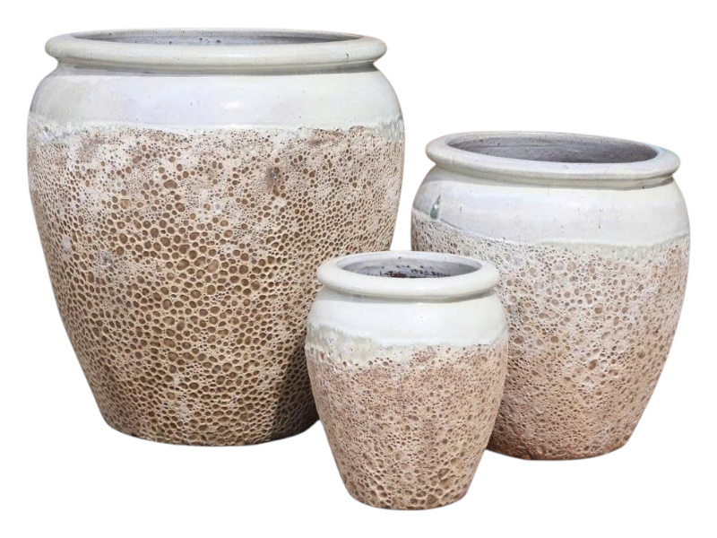 Atlantis rimmed jar 30x30x35 'WH