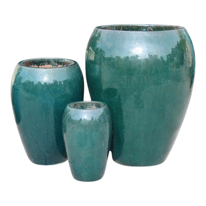 Glazed jar planter 33x33x43 'BGR