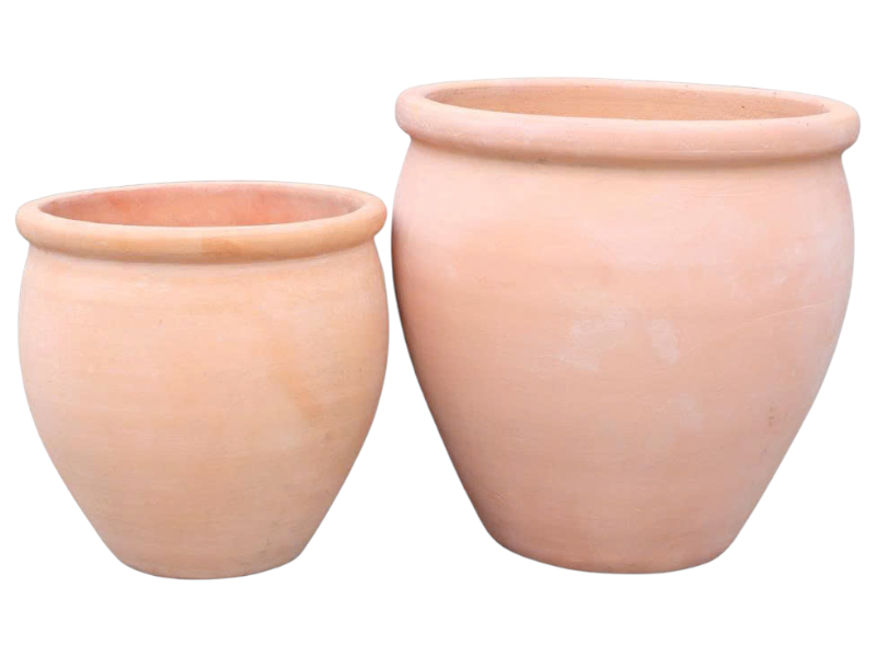 Terracotta rimmed jar 43x42x42