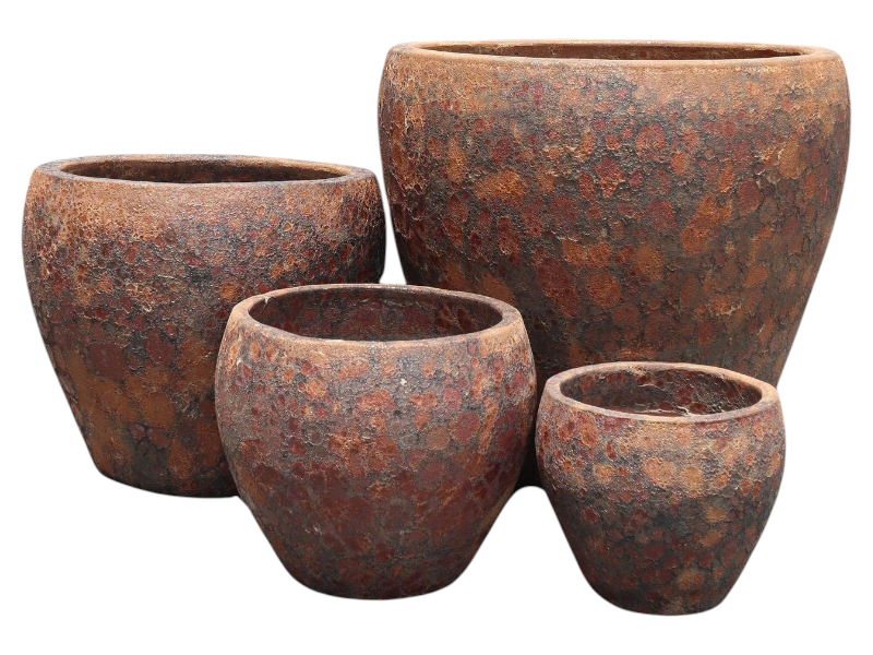Rustic U-planter 37x37x32 'BRZ