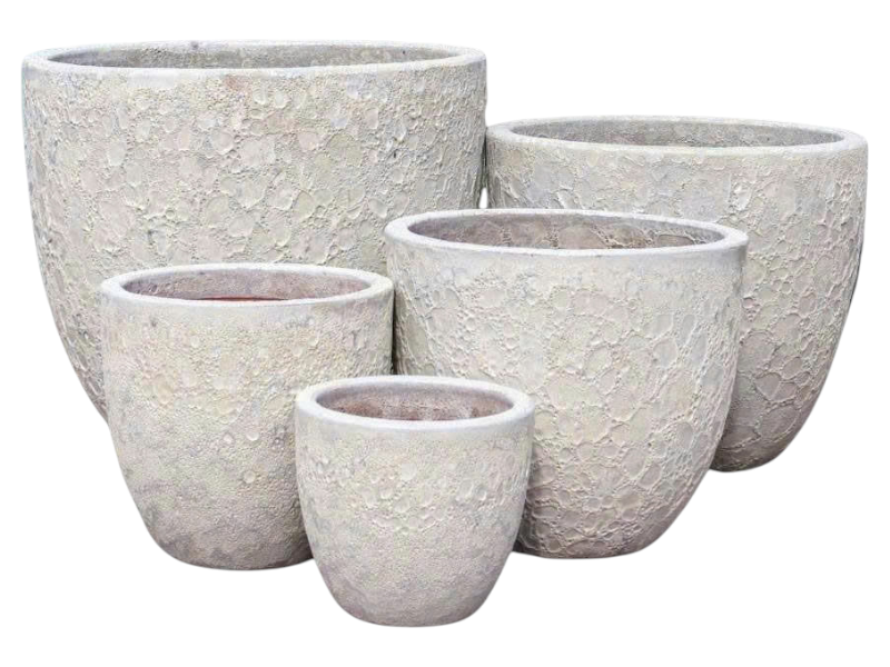 Atlantis egg shaped pot 28x26 'WH