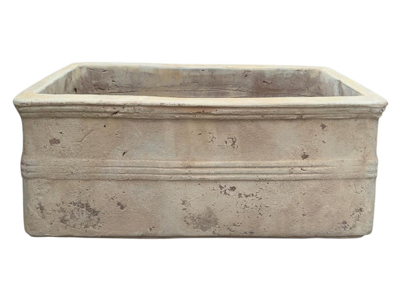 TH Lined Rect Ant. Terra pot 24x24