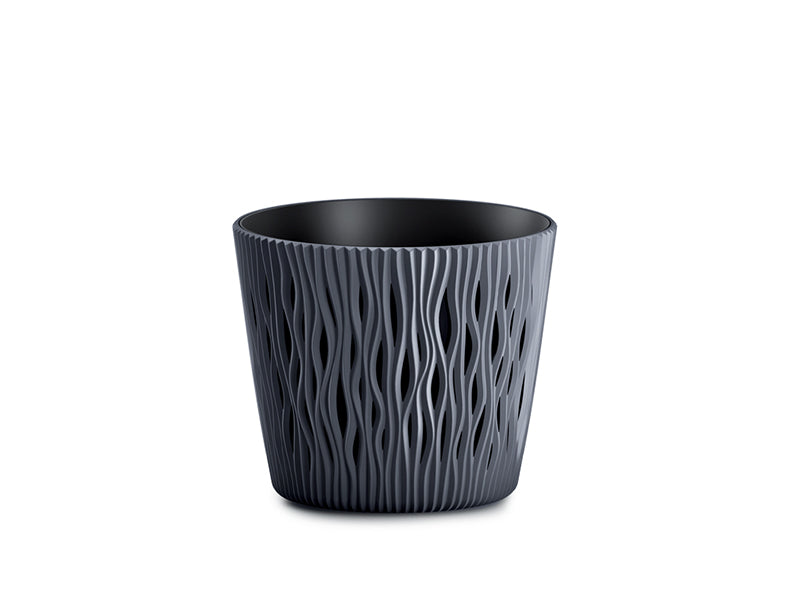 Sandy Round Flowerpot Anthracite - 26cm