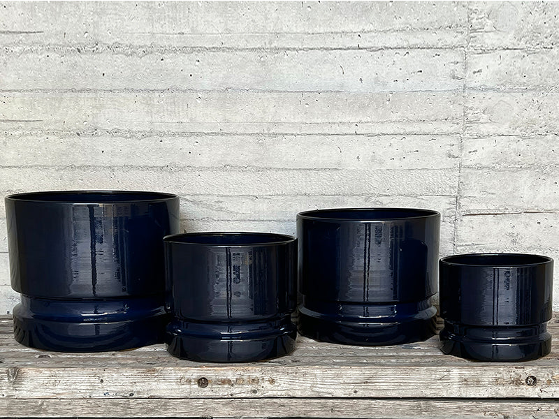 Woodlog Steel pot - Royal Blue L27 x W27 x H22