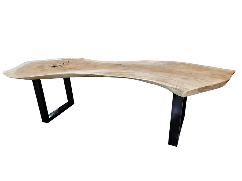 Acacia table with steel legs