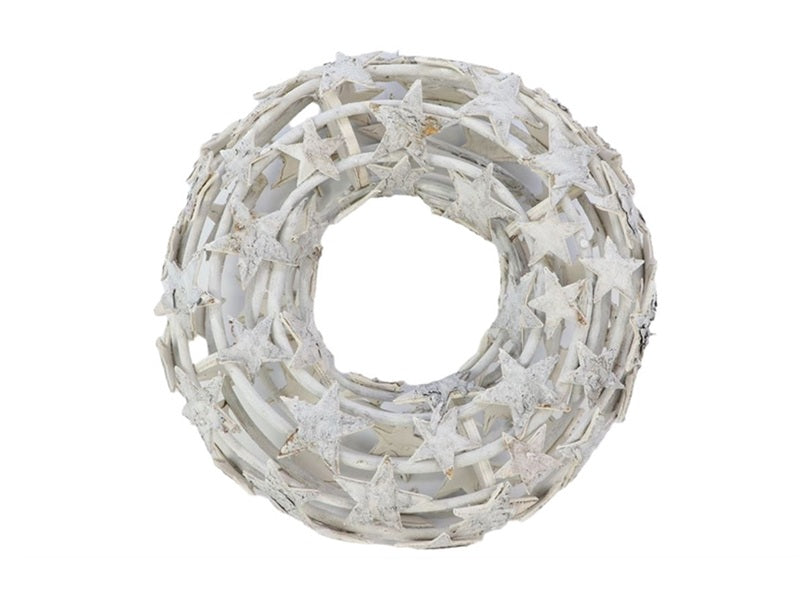 Birch Star Sprinkle Wreath White Washed