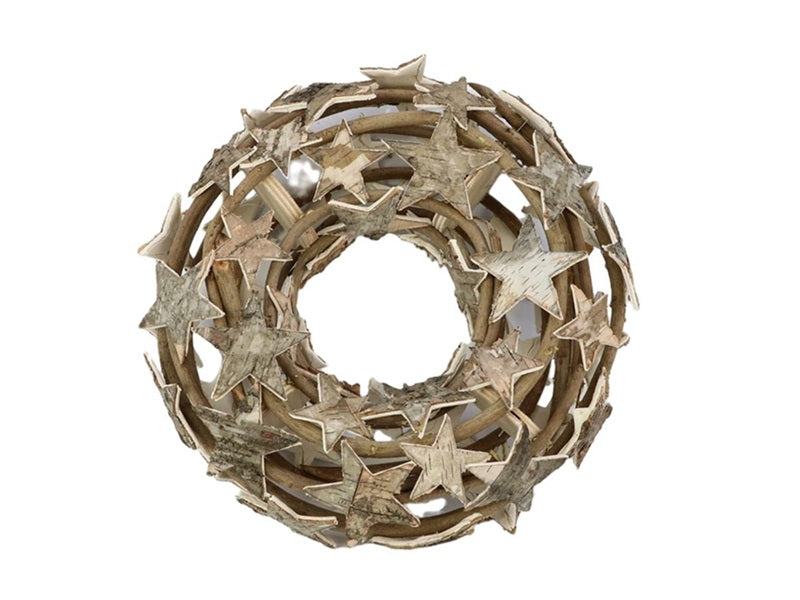 Birch Star Sprinkle Wreath White Washed